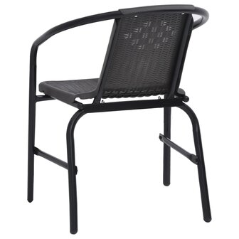 Tuinstoelen 2 st 110 kg kunststof rattan en staal 5
