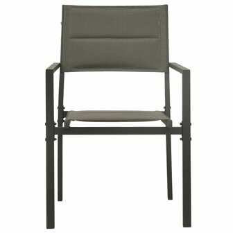 Tuinstoelen 2 st textileen en staal grijs en antracietkleurig 3