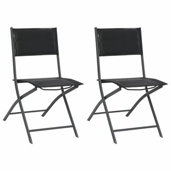 Tuinstoelen inklapbaar 2 st staal en textileen 1