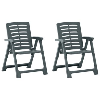 Tuinstoelen 2 st kunststof groen 1