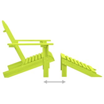 Tuinstoel Adirondack met voetenbank massief vurenhout groen 5