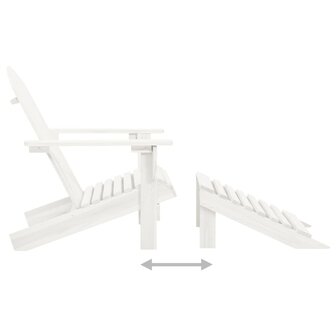 Tuinstoel Adirondack met voetenbank tafel massief vurenhout wit 7