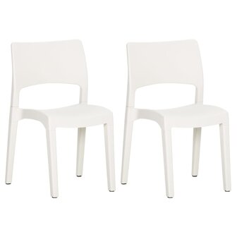 Tuinstoelen 2 st polypropeen wit 2