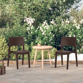 Tuinstoelen 2 st polypropeen mokkakleurig 1