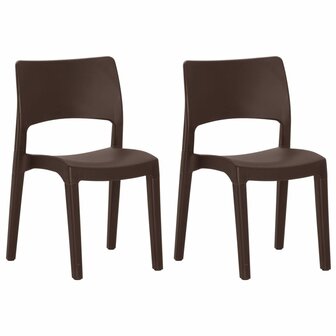 Tuinstoelen 2 st polypropeen mokkakleurig 2