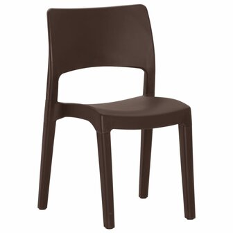 Tuinstoelen 2 st polypropeen mokkakleurig 3