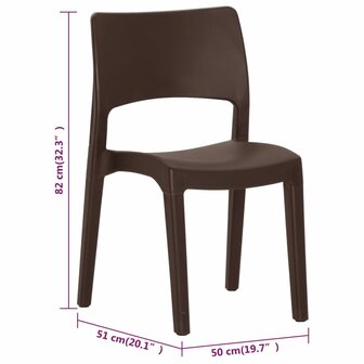 Tuinstoelen 2 st polypropeen mokkakleurig 9