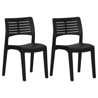 Tuinstoelen 2 st polypropeen antracietkleurig 2