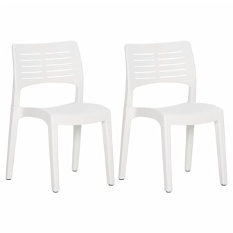 Tuinstoelen 2 st polypropeen wit 2
