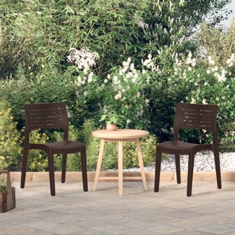 Tuinstoelen 2 st polypropeen mokkakleurig 1