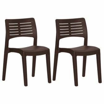 Tuinstoelen 2 st polypropeen mokkakleurig 2