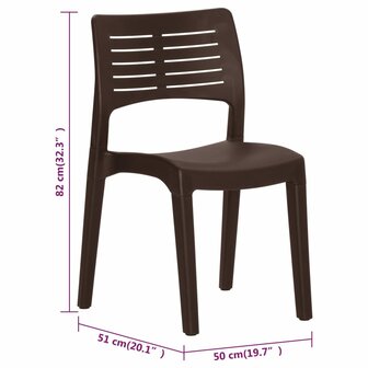 Tuinstoelen 2 st polypropeen mokkakleurig 9