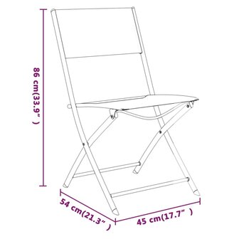 Tuinstoelen inklapbaar 2 st staal en textileen zwart 9