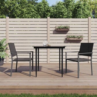 Tuinstoelen 2 st 54x62,5x89 cm poly rattan zwart 1