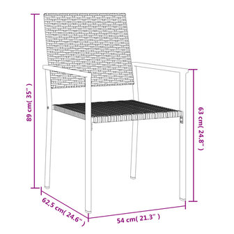 Tuinstoelen 2 st 54x62,5x89 cm poly rattan zwart 8
