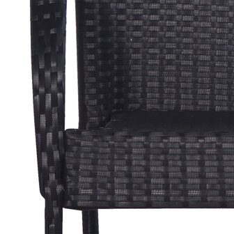 Tuinstoelen stapelbaar 2 st poly rattan zwart 5