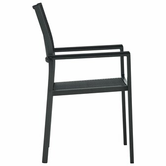 Tuinstoel 2 st rattan-look kunststof zwart 4