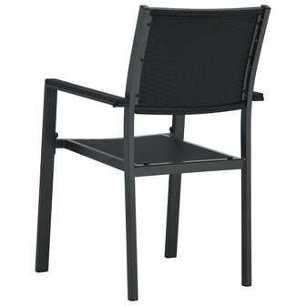Tuinstoel 2 st rattan-look kunststof zwart 5