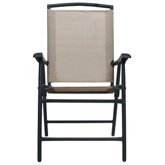 Tuinstoelen inklapbaar 2 st textileen taupe 3