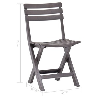 Tuinstoelen inklapbaar 2 st kunststof mokka 9