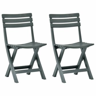 Tuinstoelen inklapbaar 2 st kunststof groen 1