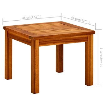 Tuintafel 45x45x36 cm massief acaciahout 7