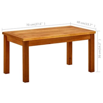 Tuintafel 70x40x36 cm massief acaciahout 7