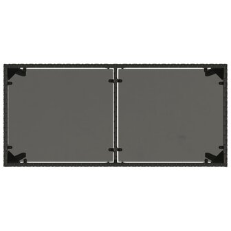 Tuintafel met glazen blad 115x54x74 cm poly rattan zwart 7