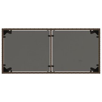 Tuintafel met glazen blad 115x54x74 cm poly rattan bruin 7
