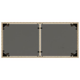 Tuintafel met glazen blad 115x54x74 cm poly rattan beige 7