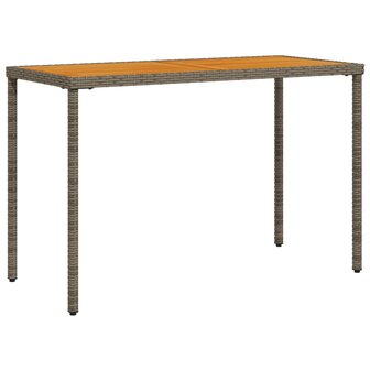 Tuintafel met acaciahouten blad 115x54x74 cm poly rattan grijs 2