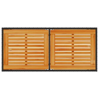 Tuintafel met acaciahouten blad 115x54x74 cm poly rattan zwart 7