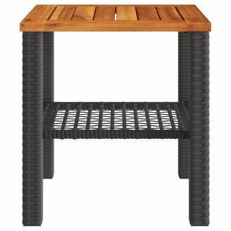 Tuintafel 40x40x42 cm poly rattan en acaciahout zwart 5