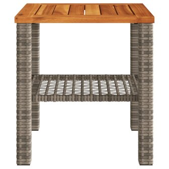 Tuintafel 40x40x42 cm poly rattan en acaciahout grijs 5