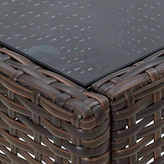 Tuintafel 40x40x45 cm poly rattan bruin 4
