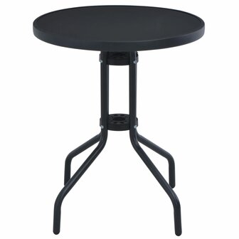 Tuintafel 60 cm staal en glas zwart 2