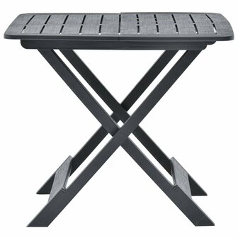 Tuintafel inklapbaar 79x72x70 cm kunststof antraciet 2
