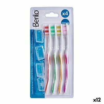 Tandenborstel Geel Blauw Rood Groen (12 Stuks) 1