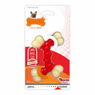 Kauwspeelgoed voor honden Nylabone Extreme Chew Dubbel Bacon Nylon Thermoplast Maat XS 1