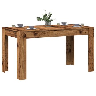 Eettafel 140x74,5x76 cm bewerkt hout oud houtkleurig 1