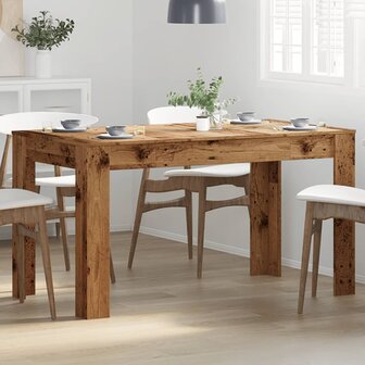Eettafel 140x74,5x76 cm bewerkt hout oud houtkleurig 4