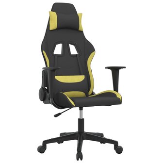 Massage gamestoel stof zwart en lichtgroen 2