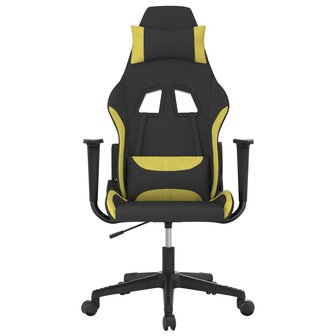 Massage gamestoel stof zwart en lichtgroen 3
