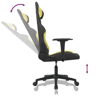 Massage gamestoel stof zwart en lichtgroen 6