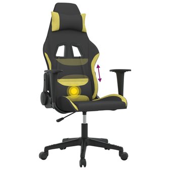 Massage gamestoel stof zwart en lichtgroen 7