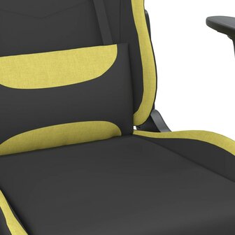 Massage gamestoel stof zwart en lichtgroen 8