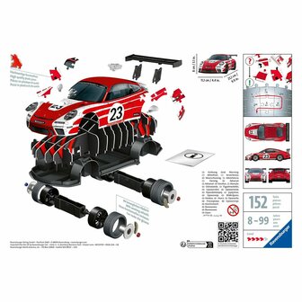 3D puzzel Porsche 911 GT3 Cup Salzburg 152 Onderdelen 3