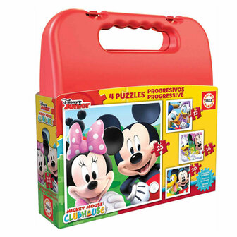 Set van 4 Puzzels Disney Mickey Mouse Progressive Educa 4 Onderdelen 40 Onderdelen (12-16-20-25 pcs) 1
