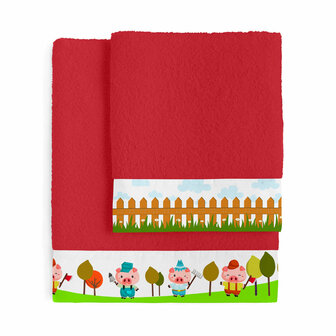 Handdoekenset HappyFriday MR FOX Rood 2 Onderdelen 2