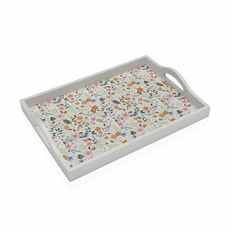 Dienblad Versa Hout MDF 24 x 4,5 x 34 cm Blommor 1